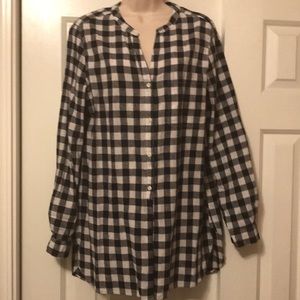 Old Navy Black and White Checkered Tunic Sz L NWT